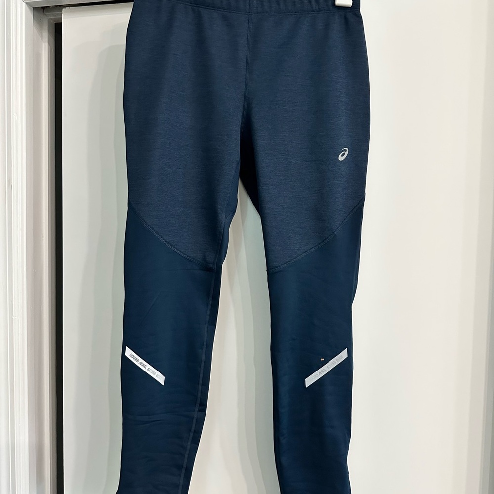 Asics Navy Blue Athletic Lined Pants Large